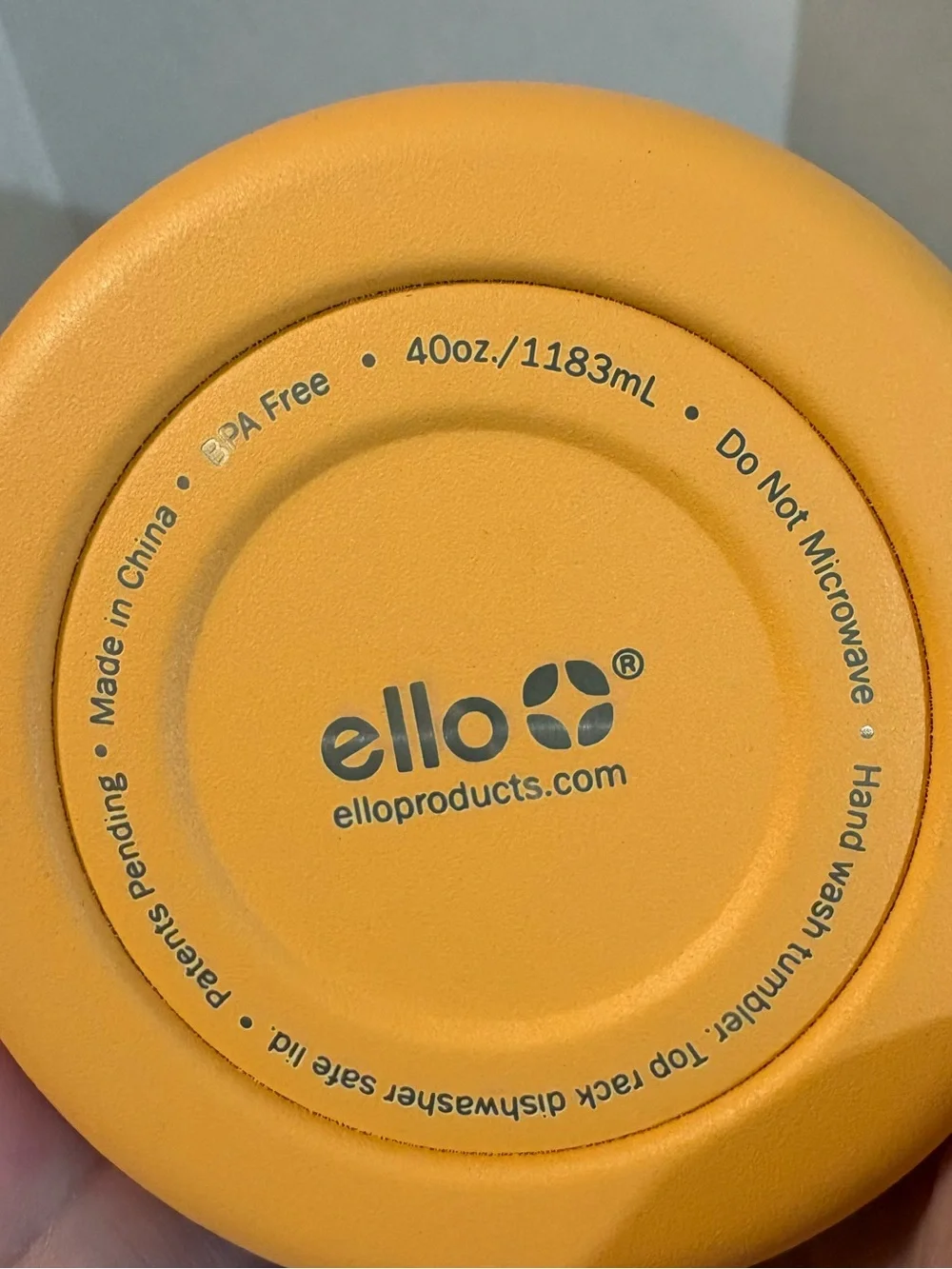 Ello Port Stainless Steel travel Tumbler 40oz orange purple w/handle top carrier
